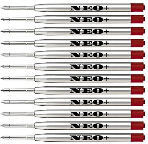 Hochwertige Kugelschreiber-Nachfüllungen, billig, aber langlebig, mittlerer Punkt. Kompatibel mit Parker Kugelschreiber auch. G2 style (12 x Rot Tinte)