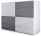 Vladon Sideboard Rova, Made in Germany, Kommode mit 4 Türen, Weiß matt/Weiß Hochglanz/Avola-Anthrazit (92 x 72 x 35 cm)