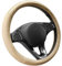 COFIT Anti-Rutsch Lenkradbezug Auto Lenkrad üBerzug Leder Lenkradhülle Universal Mikrofaser Autolenkradbezug Autozubehör M 37-38cm Beige