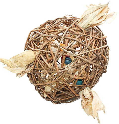 HAPPYPET Natural Play Willow Ball for Small Animals Large Eco Friendly Gnawing Nibbling Non Toxic Treat Chew Toy for Guinea Pigs Rabbits Hamsters | Natural willow play ball for small animals – boredom-busting chew that helps keep teeth trim and healthy