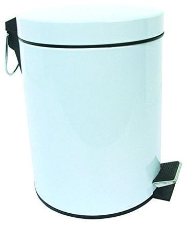 MSV MS261 - Cubo de Basura con Pedal, metálico, 30 l, Color Blanco