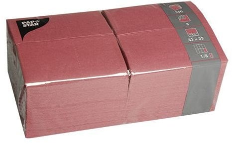 1000 Servietten 3-lagig 1/8-Falz 33 x 33 cm bordeaux (84577)