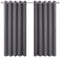 PONY DANCE Blackout Thermal Eyelet Curtains - 66x54 Inch Light Blocking and Energy Saving Privacy Curtains & Drapes for Bedroom/Living Room/Kitchen Window Treatment, 2 Panels, Gray