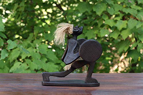 G6 Collection Handgefertigte Holz-Statue, Tiki-Bar, handgefertigt, einzigartiges Geschenk, Heimdekoration, Akzent-Figur, Dekoration, Kunstwerk, handgeschnitzt (Gewichtheben, sauber & Jerk)