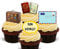 Bon Voyage - Edible Cupcake Toppers - Standup Wafer Cake Decorations (Pack of 12)