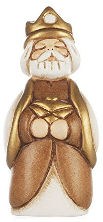 THUN® - Re Magio Gaspare con Mirra - Versione Bianca - Statuine Presepe Classico - Ceramica - I Classici