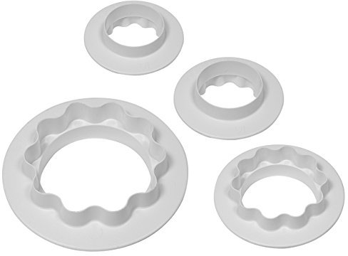 PME RW702 Round and Wavy Edge Cutter, Set of 4 , White