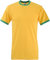 Fruit of the Loom Ringer T-Shirt, vers. Farben L,Sonnenblumengelb / Maigrün
