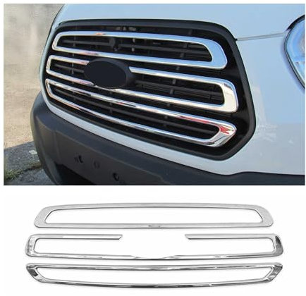 Kühlergrill Leisten Grillleisten für Ford Transit 2014-2019 Edelstahl Silber 3x