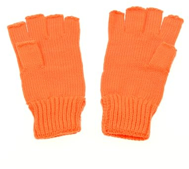 Strickhandschuhe fingerlos orange