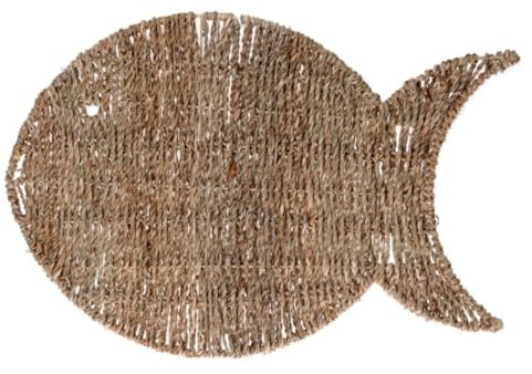 Generic Platzmatte, Fisch', Natur, Material: Metall/Stroh ca. 45 x 30 cm, 92202