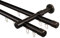 iso-design Gardinenstange Innenlauf 2-läufig schwarz 20 mm Durchmesser, Wandmontage, Gardinenstangenkomplettset aus Metall mit Wandhaltern und Endstück Kappe, 160 cm