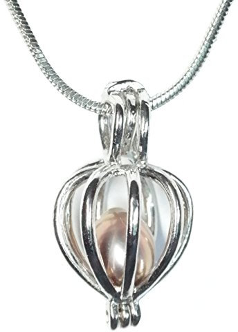 Schutzengel Wunschperle SHELL mit versilberter Halskette