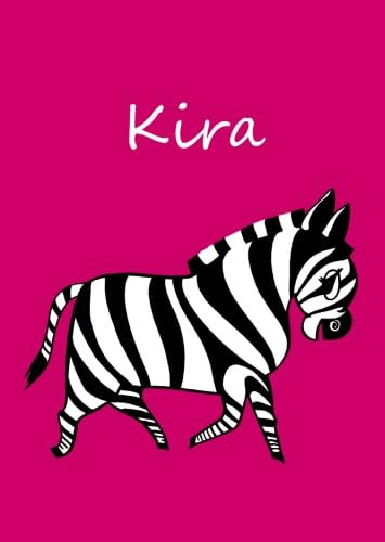 personalisiertes Malbuch / Notizbuch / Tagebuch - Kira: Zebra - A4 - blanko