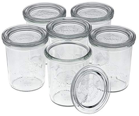 6 Weck 160ml Sturzgläser RR60 mit Glasdeckel