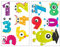 Samunshi® 11x Wandtattoo Zahlen Monster Set Wandbilder Kinderzimmer Deko Junge Wandtattoo Kinderzimmer Mädchen Wandsticker Kinderzimmer 2x 33x52cm