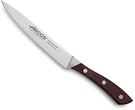 Arcos Couteau de Cuisine Forgé en Acier Inoxydable 16 cm – Poignée Ergonomique en Polyoxyméthylène POM et Bois de Rose, Série Natura