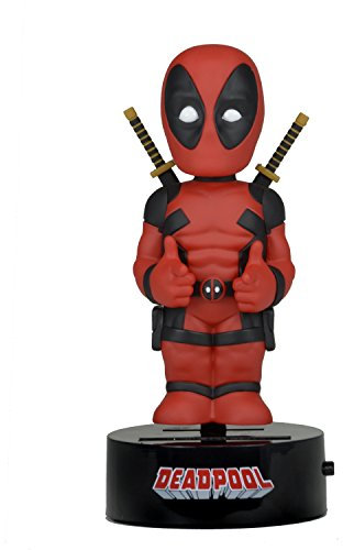 NECA NECA61389 - Marvel Deadpool Solar Powered Body Knocker Wackelkopf Figur, 15 cm