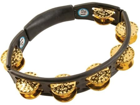 LP Latin Percussion LP861508 Tambourin Cyclop Handmodell schwarz Messingschellen zweireihig