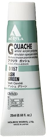 Holbein Acryla Gouache Artists Acrylic Polymer Emulsion, 20ml Ash Green (D157)