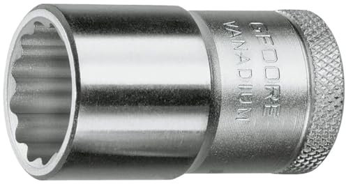 GEDORE Steckschlüsseleinsatz, Nuss, 1/2'' 12,5 mm Antrieb, 12-kant, 13 mm Weite, Werkzeug, D 19 13, Stahl verchromt
