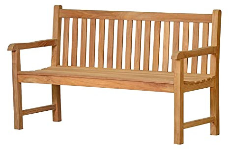 Kai Wiechmann Gartenbank Teak 4-Sitzer 180 cm Holzmöbel Garten Holzbank für Terrasse Garten Balkon unbehandelt massiv wetterfest Premium Teakbank Sitzbank