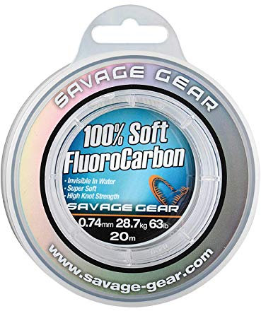 Savage Gear Soft Fluorocarbon 0,17mm 50m 2,1kg - Angelschnur monofil, Fluoro Carbon Schnur, Vorfachschnur, Leader für Vorfächer
