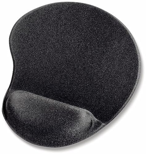 Hama Mauspad mit Handauflage, Ergonomisches Mousepad, Komfort Handgelenk-Auflage (Maße 200 x 230 x 21 mm, rutschfeste Unterlage für PC, Computer, Laptop, Notebook Handballenauflage) schwarz