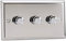Varilight JCDP303 Classic V-Pro Mirror Chrome 3 Gang Trailing Edge LED Dimmer Switch 1 or 2 Way,91x150x47mm