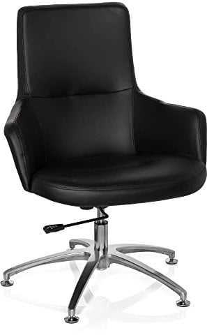 hjh OFFICE 670570 Lounge-Sessel Shake 300 Kunstleder Schwarz moderner Sessel, Clubsessel, Cocktailsessel, höhenverstellbar