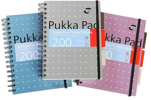 Pukka Pad Executive Ruled Wirebound Project Book A5 (Pack of 3) 6336-MET