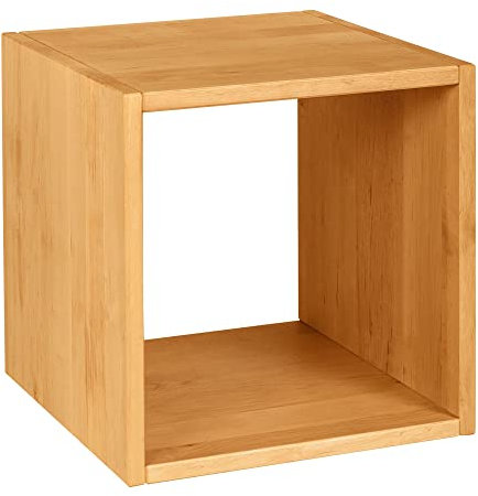 BioKinder Regalwürfel Laura Cube Würfelregal Regal Regalelement offen, beidseitig nutzbar, stapelbar, aus zertifiziertem Massivholz Erle 40 x 40 x 40 cm