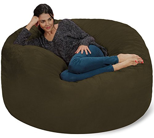 Chill Sack Bohnenbeutelstuhl: Riesen-5' Memory-Foam-Möbel Sitzsack - großes Sofa mit weicher Microfaserabdeckung - Oliver
