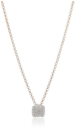 Esprit Damen-Erbskette Glam Square 925 Silber rhodiniert Zirkonia weiß Rundschliff 42 cm - ESNL93126C420