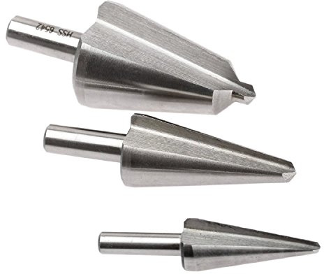 3-Piece HSS Umbrella Drill bit,Step Drill Bit Set,Cone Chamfer Cutter for Metal Wood Plastic