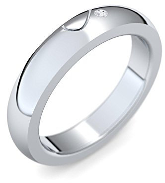 Damen Ehering Trauring Silber 925 mit Zirkonia Devotion Damenring Amoonic Schmuck Gr. 54 (17.2) Partnerring einzeln Verlobungsring ER41SS