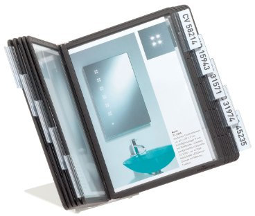 Durable Tisch-Sichttafelsystem (Vario Table 10, mit 10 Sichttafeln A5) schwarz, 550601