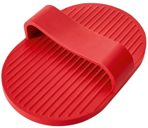 HUNTER Wellness Massage Striegel für Hunde, aus Vollgummi, rot