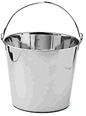 Weis Edelstahleimer 8 L, Edelstahl, Silber, 25 x 25 x 22.5 cm