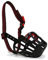 Ancol Gentle Strong Secure Plastic Dog Muzzle in Black Red - Basket Style Biting Control for Aggressive Dogs - Pre Moulded Shape - Size 1 14cm x 6.5cm