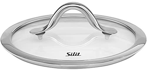 Silit Vitaliano Topfdeckel 18 cm, Glasdeckel mit Metallgriff, hitzebeständiges Glas