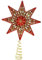 WeRChristmas Shatterproof Deluxe Christmas Star Tree Topper with Glitter, 21 cm - Red
