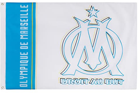 Drapeau droit au but OM - Collection officielle Olympique de Marseille - Taille 140 x 90 cm