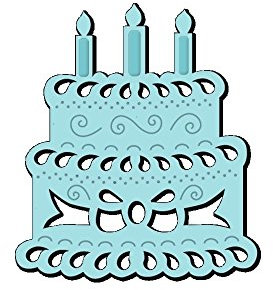 Sweet Dixie SDD122 Birthday Cake Die, Metal, Grey, 5.8x5.1x0.1 cm