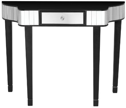 Premier Housewares Clavier Console Black Wood Table and Mirror, 70 x 92 x 36 cm