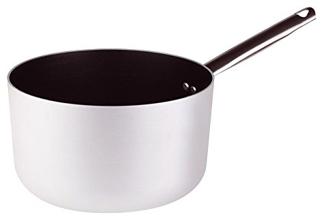 Pentole Agnelli Linie Aluminium 3 mm Platinum Gratinplatte mit 1 Griff 28 cm Silber/schwarz