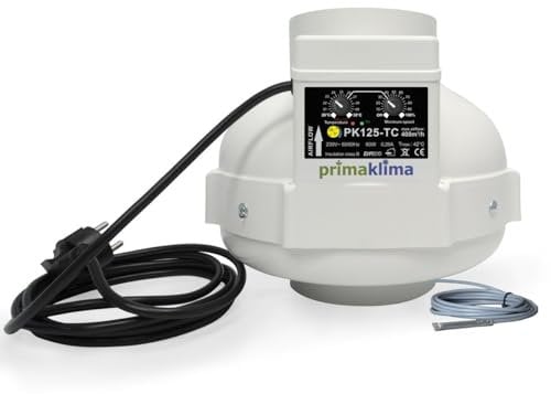 RVK Prima Klima Rohrventilator 400 m³/h 125mm mit Temperaturkontrolle (PK125)