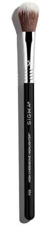 Sigma Beauty Professional F03 High Cheekbone Highlighter Brush - Contouring, Buffing and Highlighting Nose, Chin and Cheekbones - Vegan, Hypoallergenic, Synthetic Makeup Brush