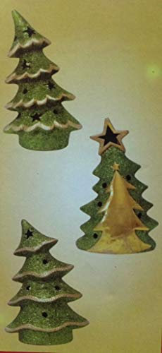 SUD IMPORT Alberello Albero di Natale Ceramica Verde con luci