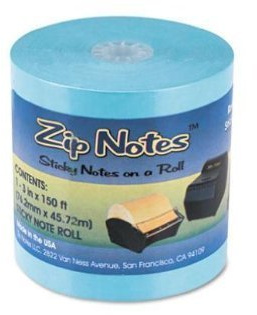 Zip Notes Sticky Notes Dispenser Refill, Robins Egg Blue Color, Sticky Notes On A Roll, Fits Zip Notes Dispenser Holder, Used for School, Home and Office Desk Use (0025)